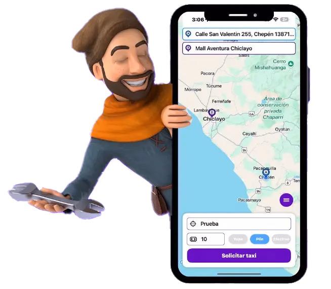 Illustration phone Chapa tu taxi